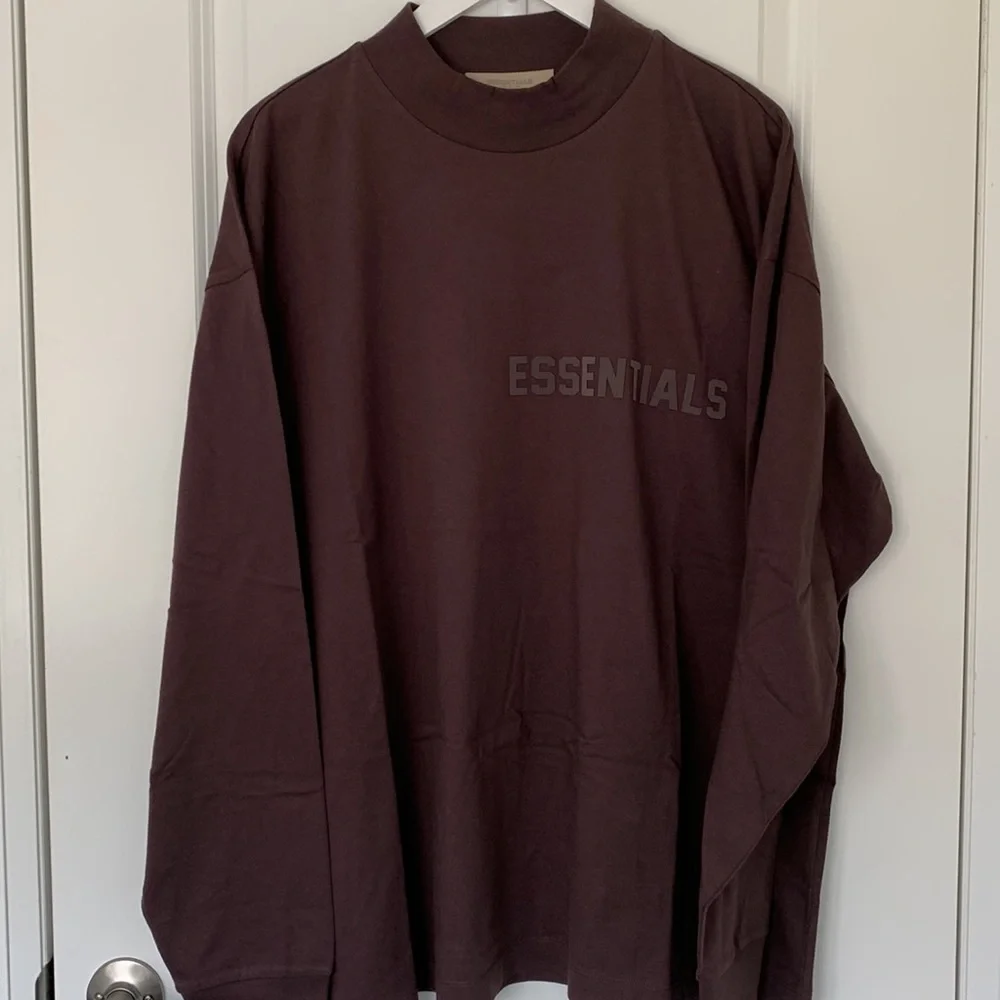 ESSENTIALS Plum Crewneck Long Sleeve Tee - Picture 7 of 12